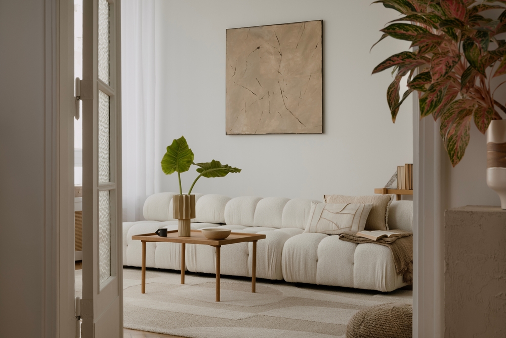 View of living room demonstrating good feng shui