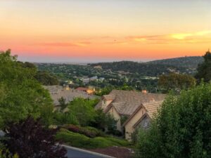 Sunset over a Folsom, CA neighborhood